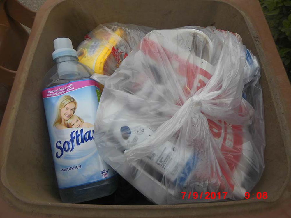 Spühlmittel in Biotonne